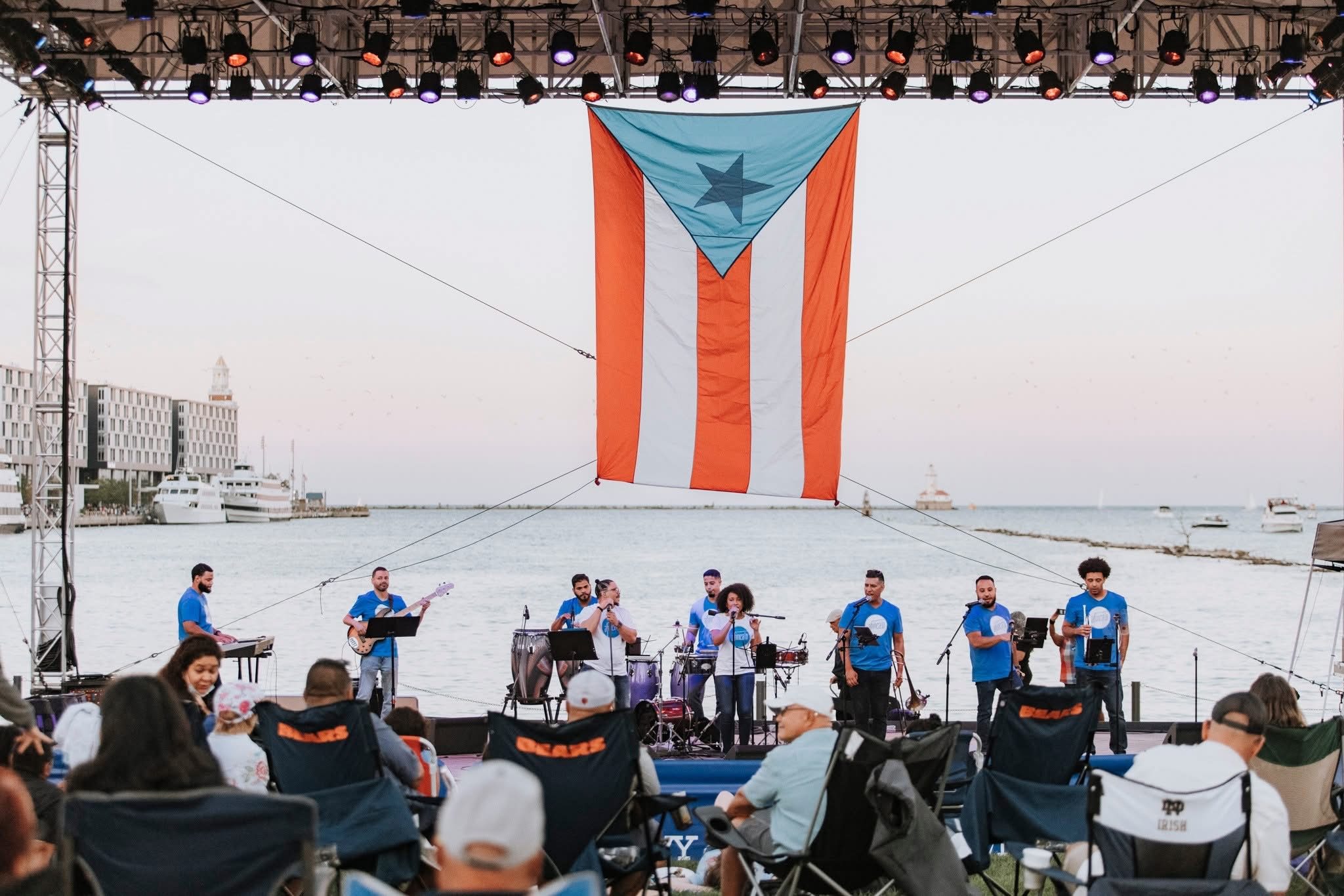 Afinca'o salsa band performing live at Navy Pier